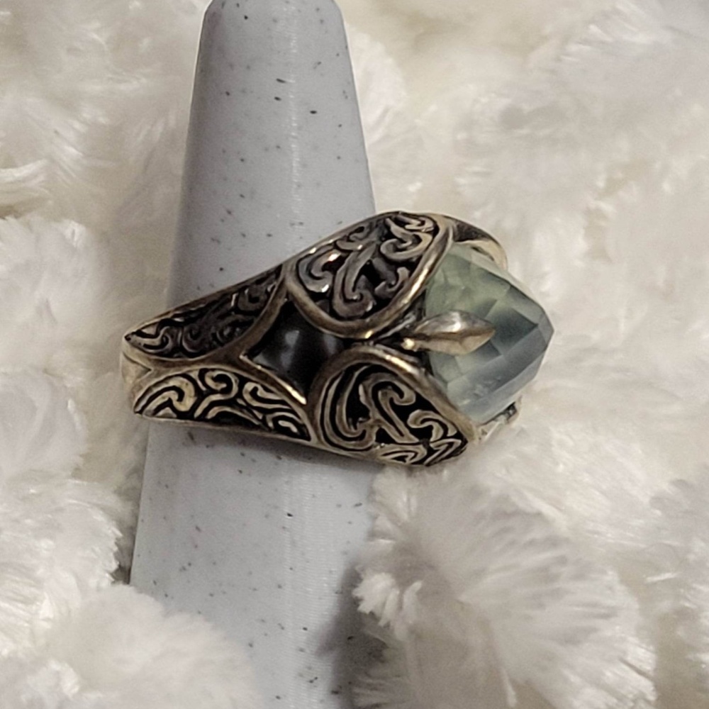 BEAUTIFUL Carolyn Pollack Green Gemstone Ring - Picture 10 of 11